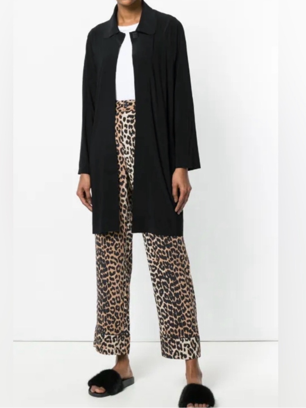 Norma Kamali Collared Long-Line Cardigan